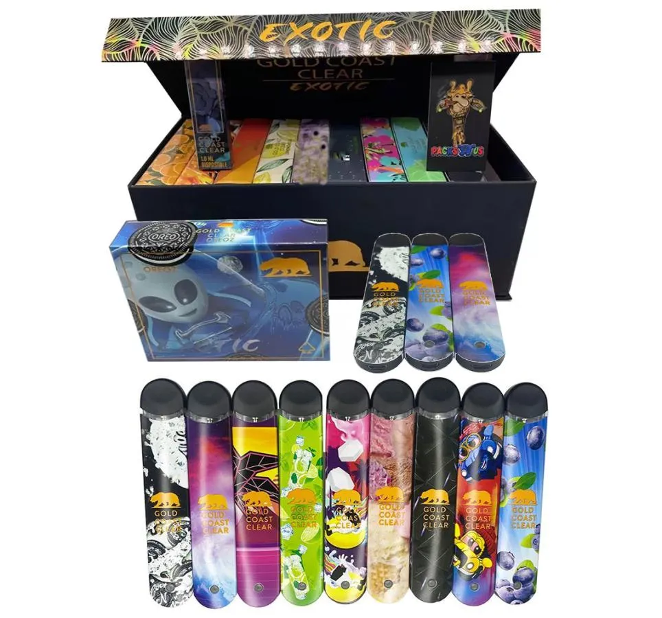 Gold Coast Clear Disposable Vape 280mAh GCC 1ml Empty Cartridge Ecigarettes USB Rechargeable