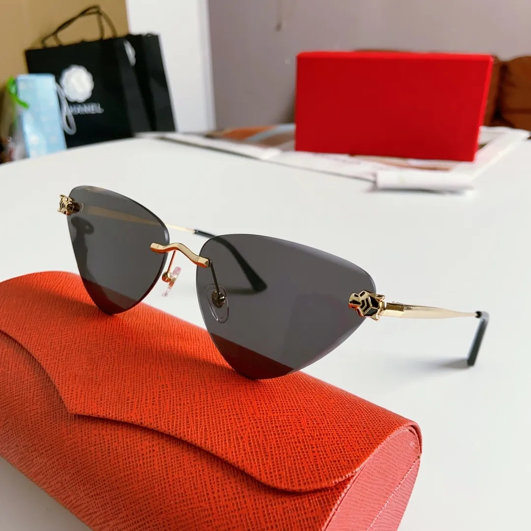 Lyxdesigner solglasögon för kvinnor och män, stora ramglas, klassiska glasögon, triangulära UV -skyddande retroglasögon