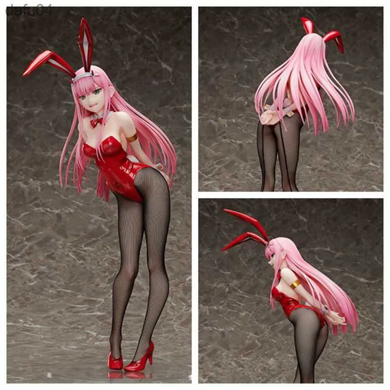 Anime Sexy Girls Figure Darling In The FRANXX 02 Zero Two Bunny Ver. 1/4 Figura de ação de PVC Estátua de jogo Modelo Brinquedos Boneca Presentes L230522