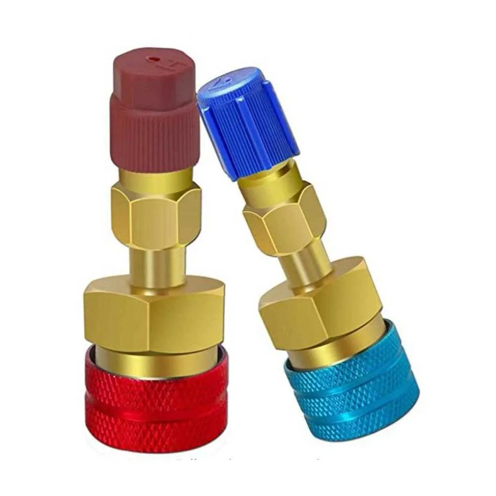 Lot De 2 Adaptateurs R12 à R134A - Connecteur R1234yf Vers R134a High/Low Side - Kit Raccord Rapide Pour Climatiseur Voiture