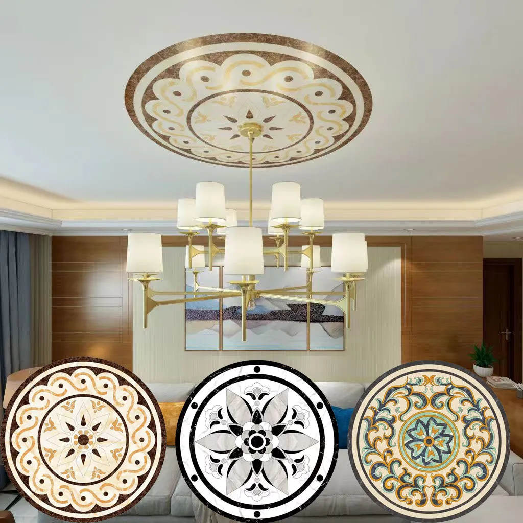 Plafond Decoratief Parket Vloer Plafondlamp Decoratieve Muurtattoo Zelfklevend Behang Plafond Circulaire Sticker