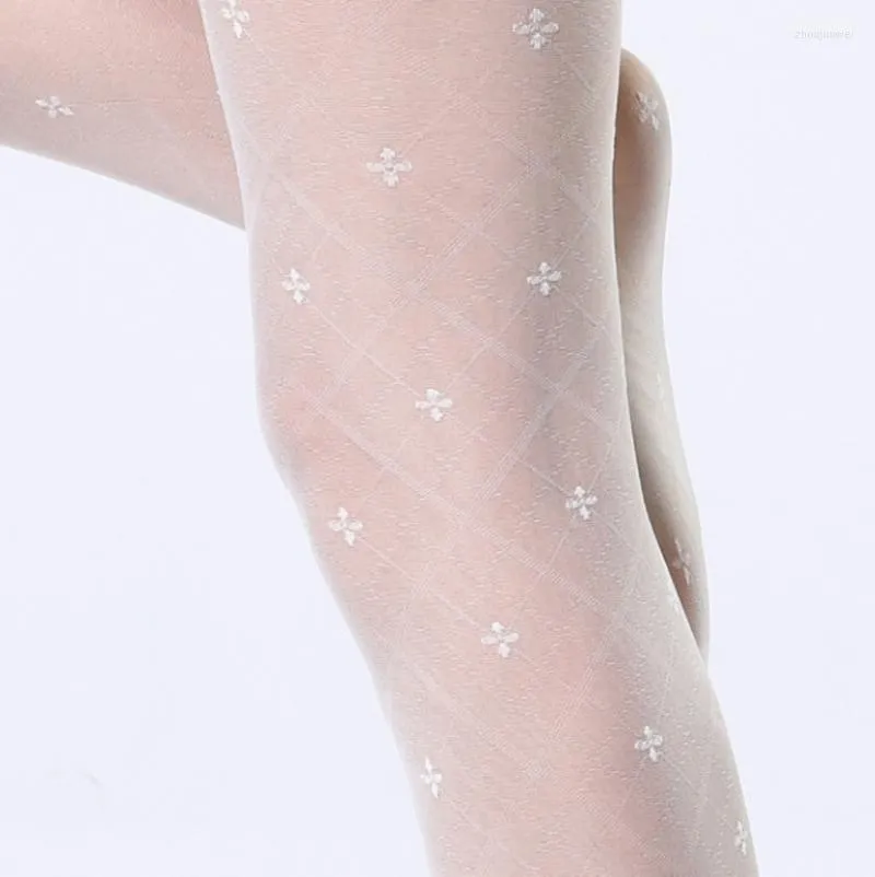女性靴下ジャックヤードチネルパターンファッション透明なタイツコラントシックなパンストホワイトカラーレディンリーストッキング