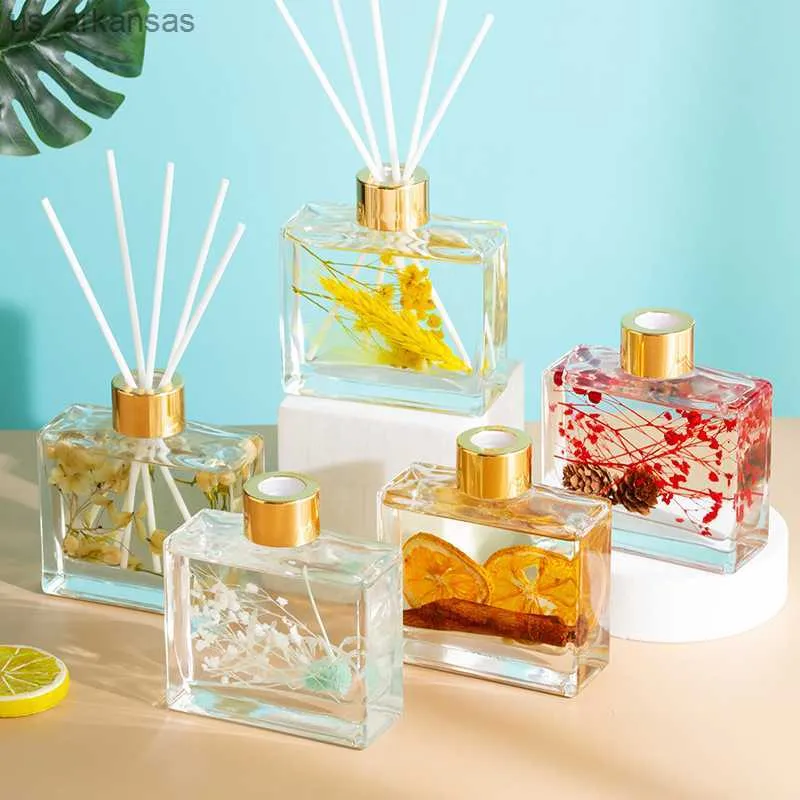 3 flessen Reed Diffuser 100 ML Vierkante Fles Bloem Geur Duurzaam Lady's Reed Diffuser Aromatherapie Hotel Aroma