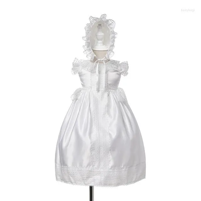 女の子のドレスベビーバプテスマドレスボンネット洗礼ガウン服パーティー1誕生日Vestidos Para Navidad de Bebes