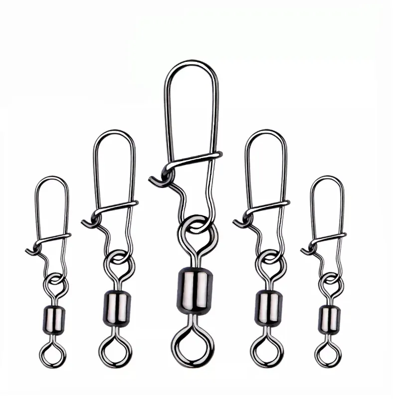 Fishing Hooks 5100PCS Pike Accessories Connector Pin Bearing Rolling Swivel Stainless Steel Snap Fishhook Lure Swivels Tackle 230606