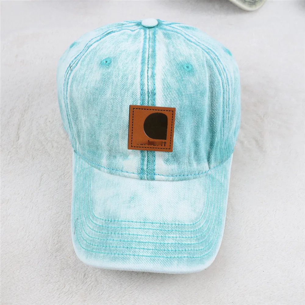 American-Style Distressed Washed Cotton Baseball Cap Solid Color Sun Hat Couple Travel Sun-Proof Hat Cowboy Hats High-end