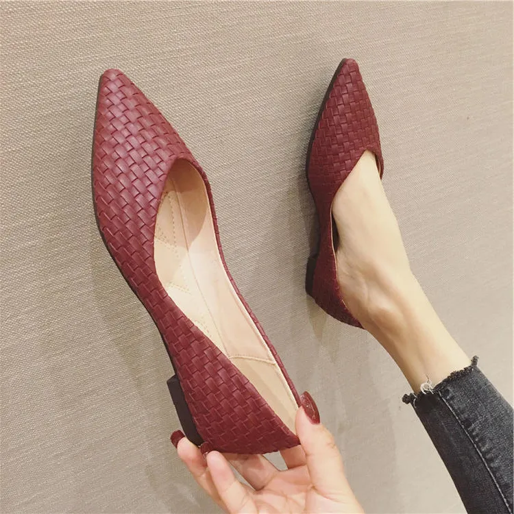 Comfortable Pointed Black Flats For Women Slip On Dress Shoes