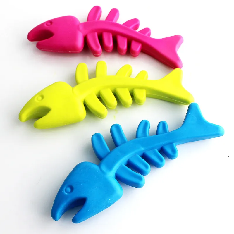 Pet Toy Dog Toy TPR Rubber Toy Molars Fish Bone Toy Pet Accessories Pet Interactive Boredom Relief Tool Resistance To Bite Toys