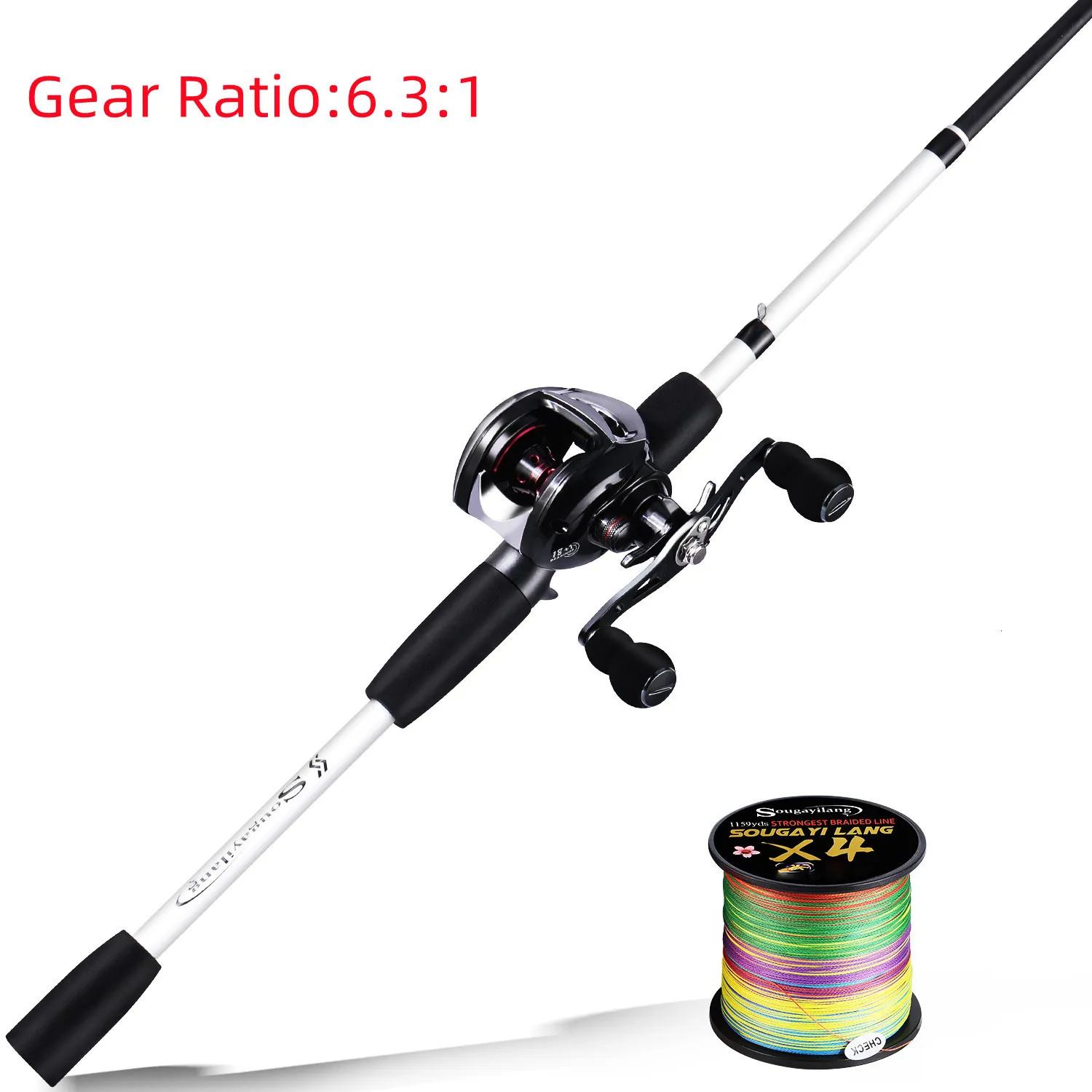 Sougayilang 4 Sections 1.98M Bass Best Ultralight Spinning Rod And