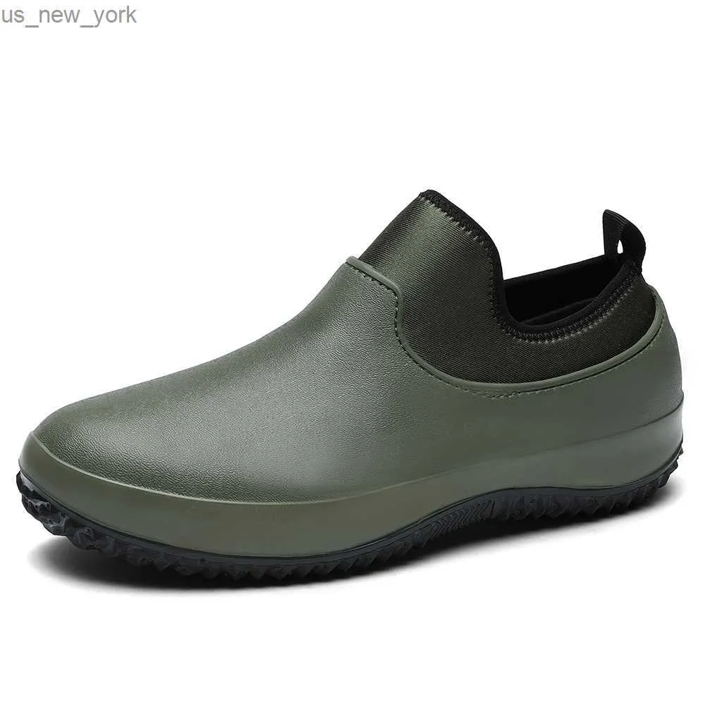 Män glider på resistenta oljesäkra kökskor Kock Multifunktionell restaurang Garden Waterproof Safety Work Medical Shoes L230518