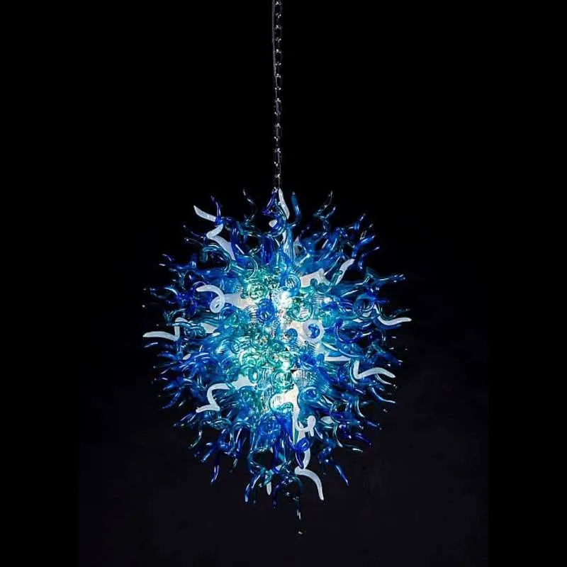 Vardagsrumskedja hängande pendellampor moderna handgjorda blåsa glasflushmonterade foajékronor