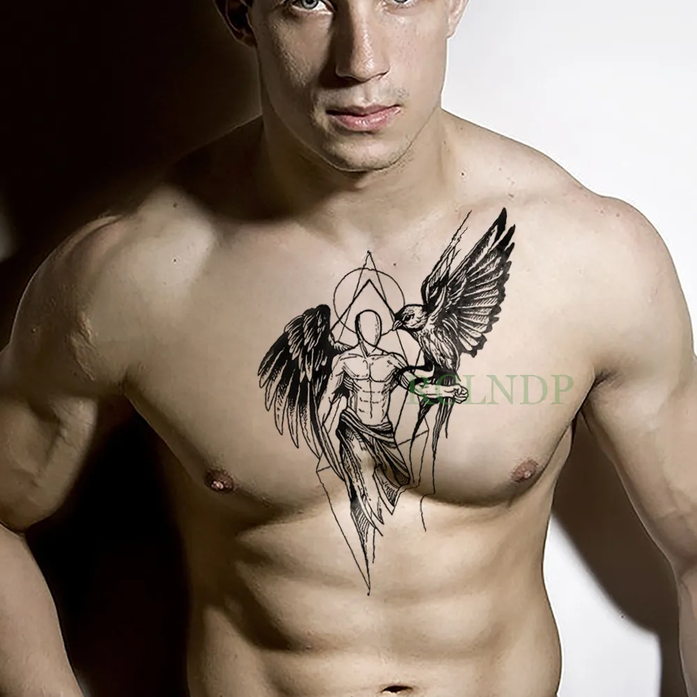 Tymczasowe tatuaże Wodoodporne tatuaż naklejka fajna orła anioł Fake tatto flash tatoo lucyfer ramię tatouage dla dziewczynki mężczyzna 230606