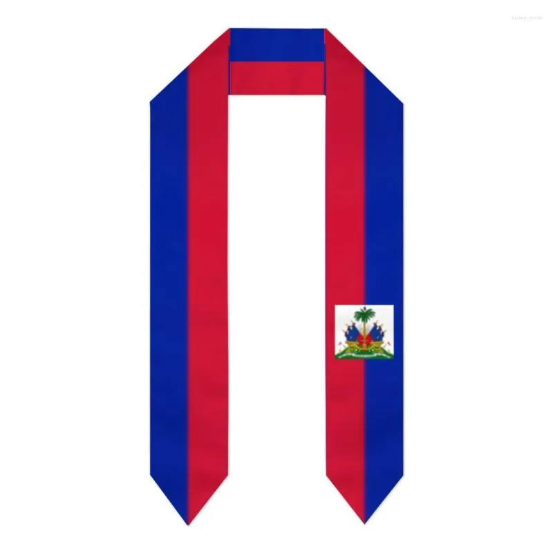 Schals, Abschlussschärpe, Haiti-Flagge, Schal, Stola, Saphirblau mit Sternstreifen, Bachelor-Kleid, Zubehör, Band 180, 14 cm