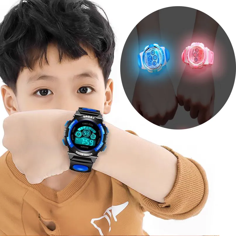 Relojes para niños Relojes electrónicos para niños color esfera luminosa vida a prueba de agua multifunción relojes despertadores luminosos reloj para niños y niñas 230606