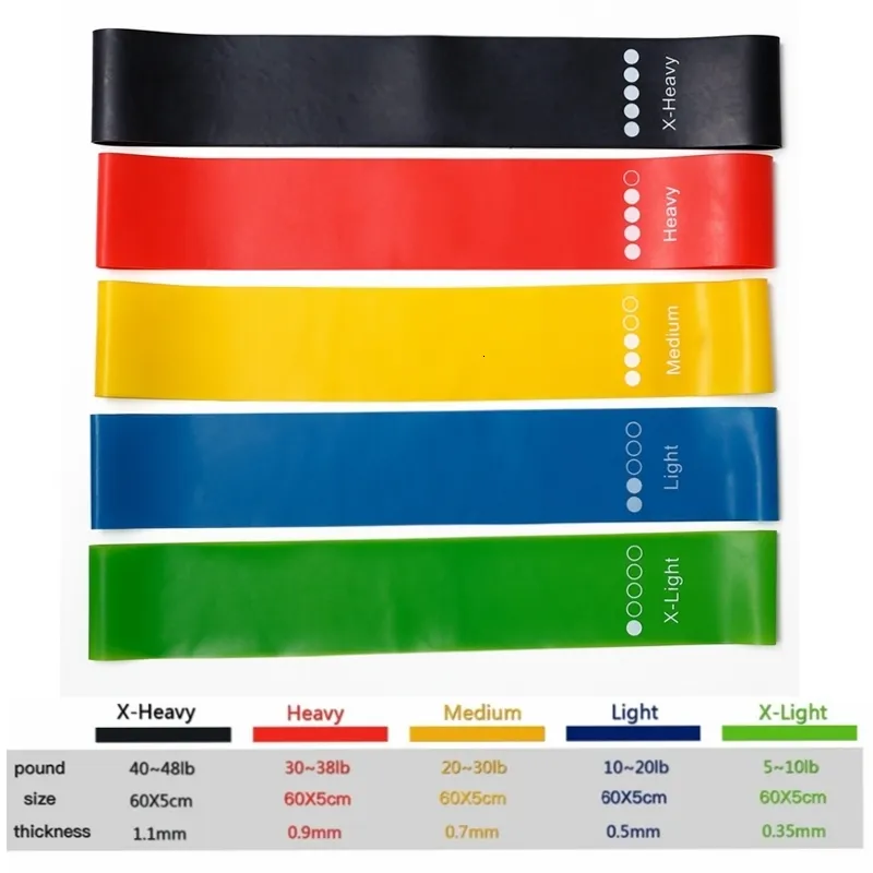 Fasce Elastiche Resistenza TPE 5 Pezzi Con Maniglie E Ancora - Set Fitness Per Allenamento A Casa, Palestra E Riabilitazione - 3