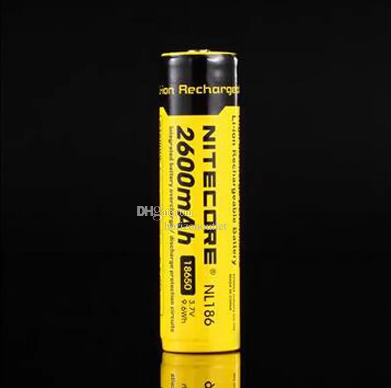 Authentische Nitecore NL186 18650 Lithium-Batterie 2600 mAh 3,7 V Li-Ionen-Akkus für Stirnlampen-Taschenlampen-LED-Licht im Vergleich zu NL1826