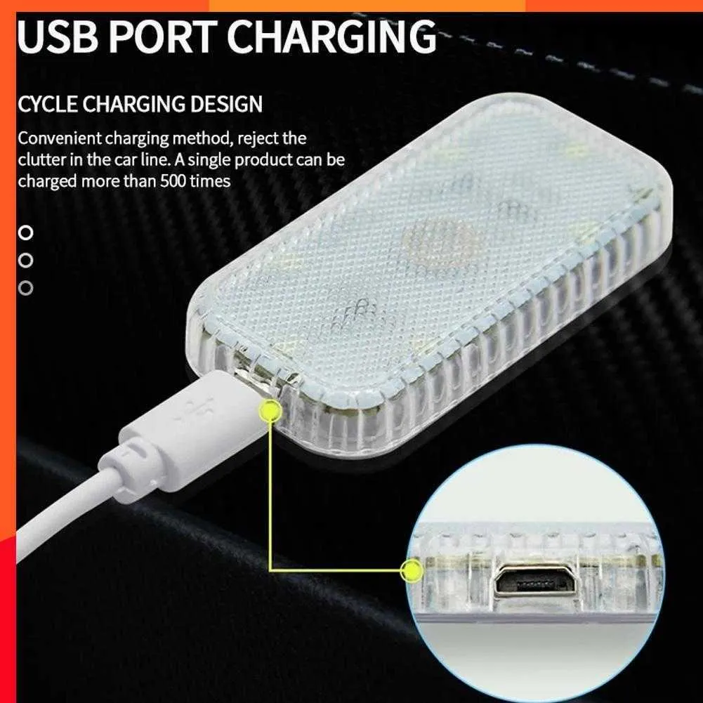 Neue 1/2/4 stücke Magnetische Auto Led-leuchten USB Innen Licht Drahtlose Dach Decke Leselampen für Tür Fuß stamm Lagerung Box