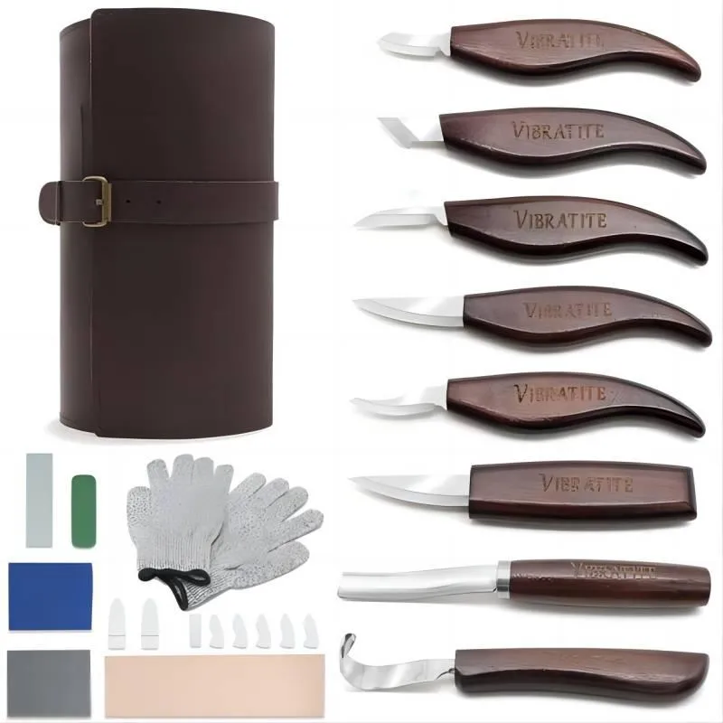 Beitel Wood Carving Tools Set Knife Kit med snidningsdetalj Kniv Whittling Knife Woodworking Kit för nybörjare och snickarexperter