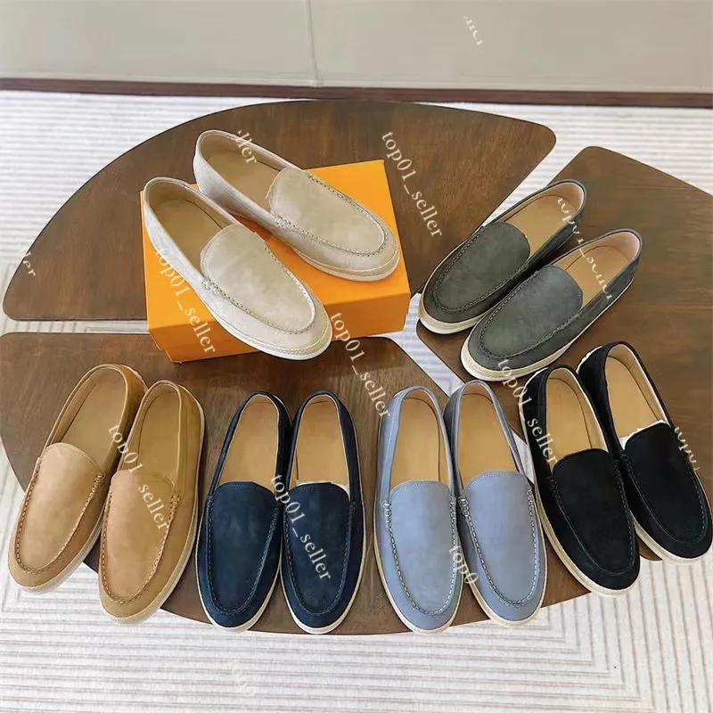 Loro piana Summer Charms Walk Loafers 캐주얼 신발 남성 여성 라운드 발가락 로퍼 정신 장식 세련된 디자이너 고급 브랜드 플랫 두꺼운 밑창 버클 플랫 트레이너