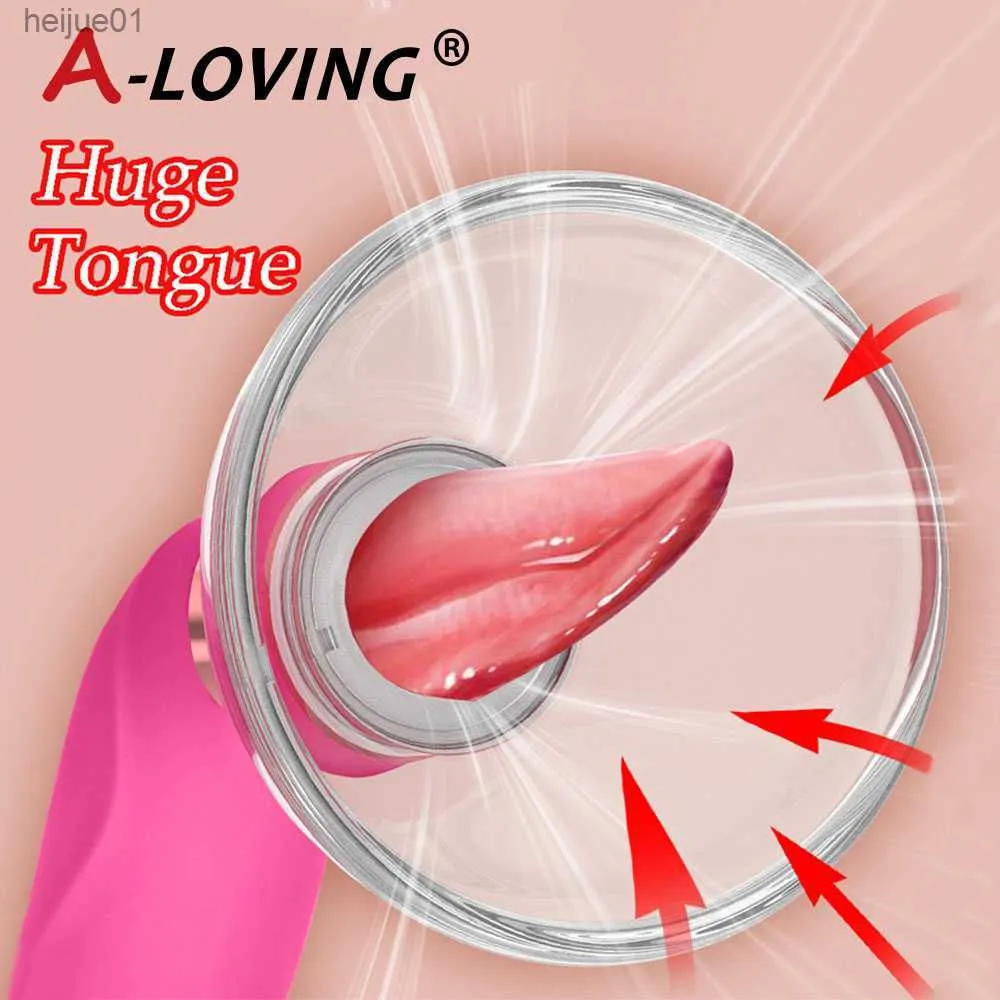 Tongue Licking Vibrator Nipple Sucker Clitoris Stimulator Labia Breast Inhale Enlarge Massage Vacuum Cup Pump Sex Toys for Women L230518