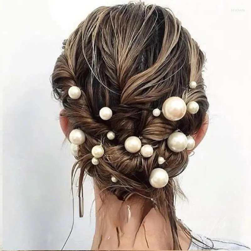 Hair Clips 18pcs U-shaped Pearl Hairpin For Bride's Headwear Fixed Coil Insert Set
