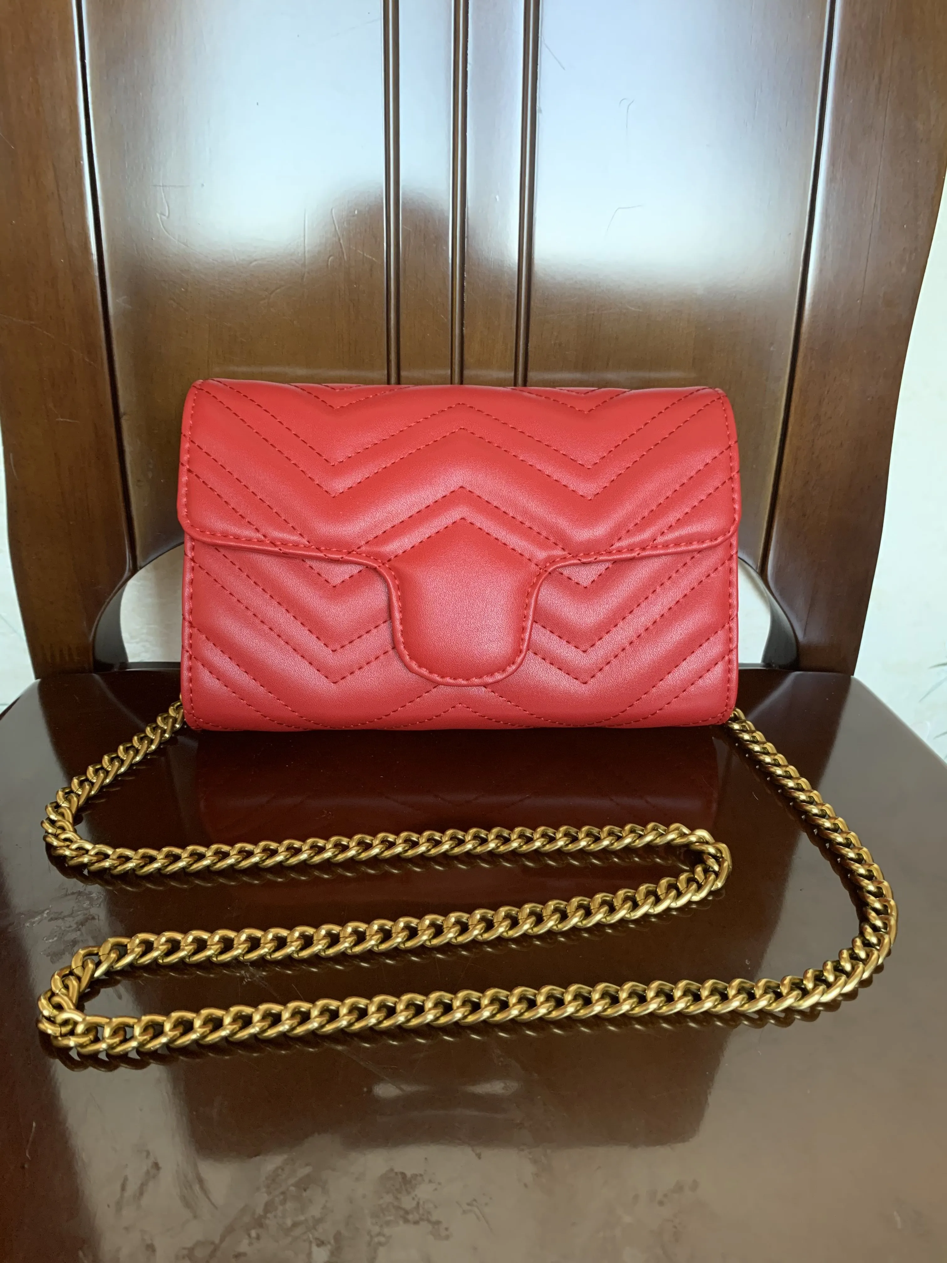 Top quality Women Chain Shoulder Crossbody Bags Lady Purse Messenger Bag Designer Handbags Wallets backpack female purse 7713-10