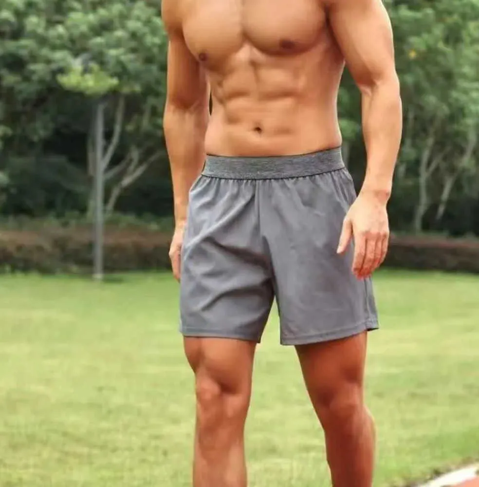 lulu shorts Men Yoga Sports Shorts Outdoor Fitness Quicks Dry lululemens  Solid Color Casual Running Quarter Pant lulus fashion Tidal current