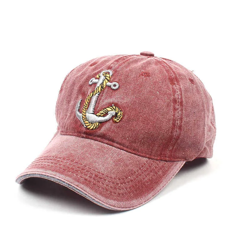 Bollkåpor 2022 Cotton Cartoon Anchor Embroidery Fancy Baseball Justerbar utomhus Male och kvinnlig ögonblicksbild Cap 11 G230606