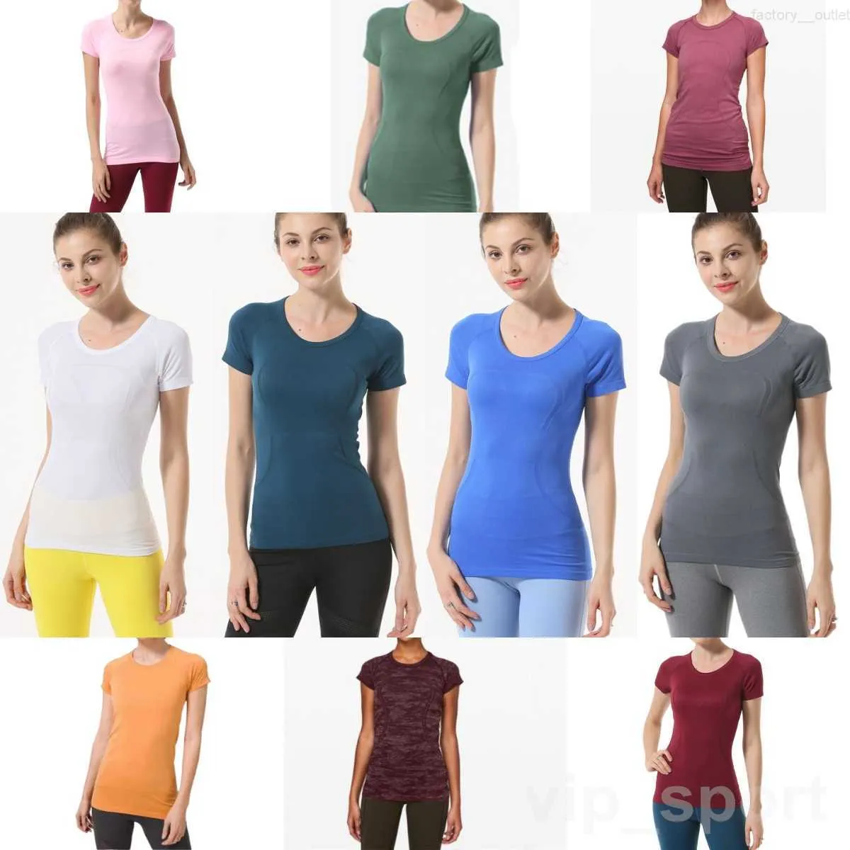 Yoga Sport Tshirt Femme Col Rond À Manches Courtes Fitness Training Tops Lady Elastic Yogas Tee Running Athletic Swift Speed Tee Girl Swiftly Vest