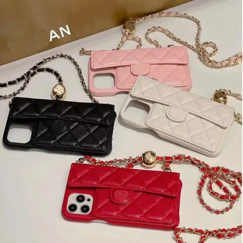 Designer Fashion Phone Cases for iPhone 15 14 15Pro 14plus 14pro 13 13pro 12 Pro Max 11 promax XS XSMAX XR Luxury leather Card holder Crossbody bag Cover iPhone14