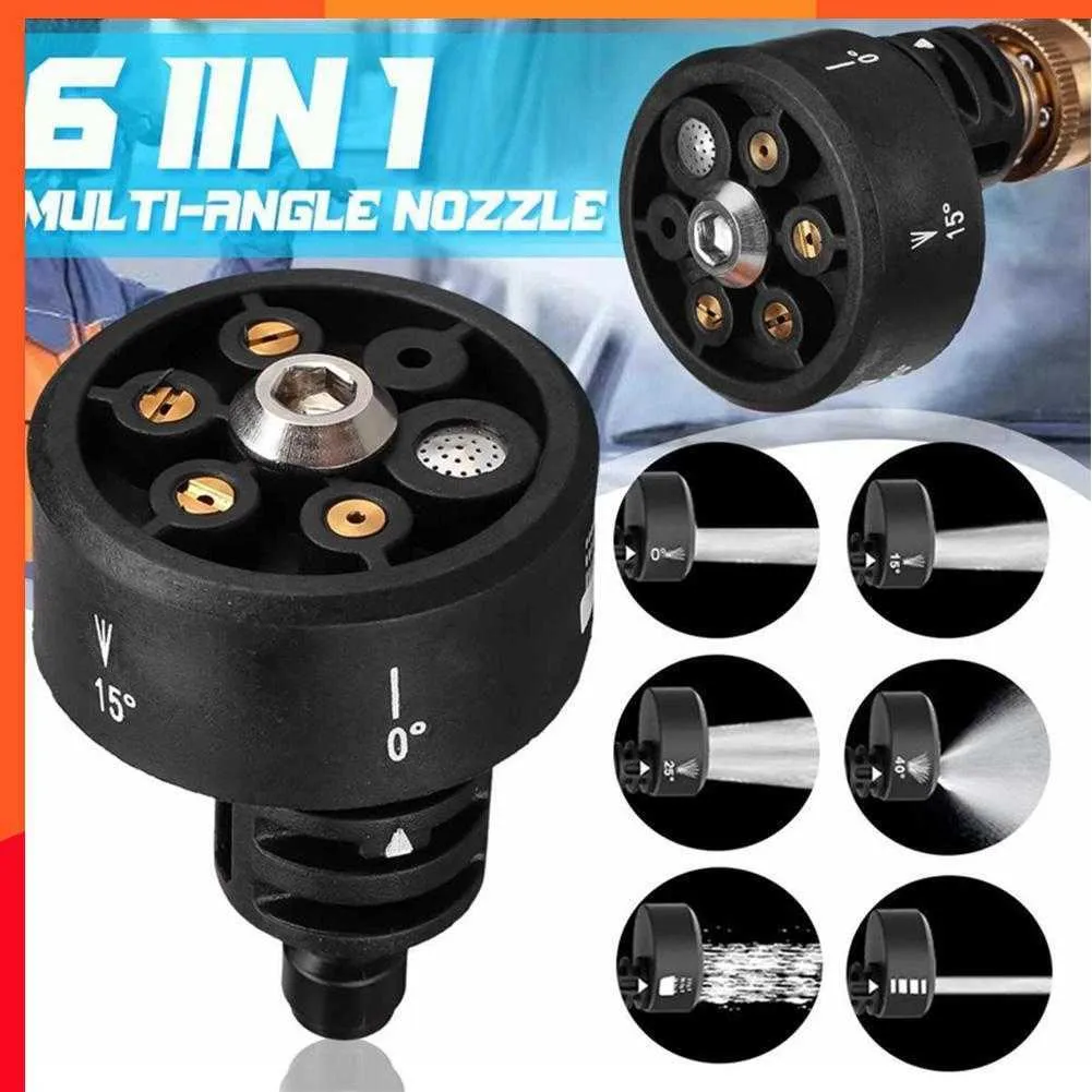 Nieuwe Universele Wassen Auto Hogedrukreiniger Nozzle Multi-Functionele 1 Tuin Verstelbaar In Accessoires 6 Wasmachine Jets auto Reinigingsspray