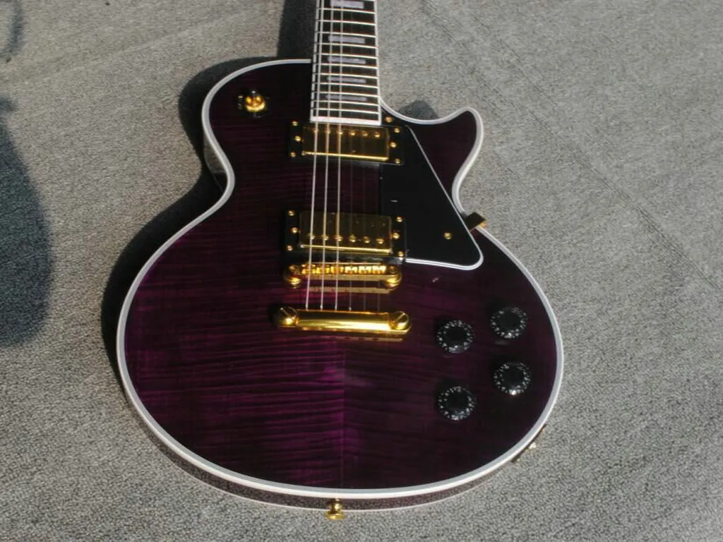 Wholesale guitar New Arrival Purple Custom Mahogany Electric Guitar Gold Hardware