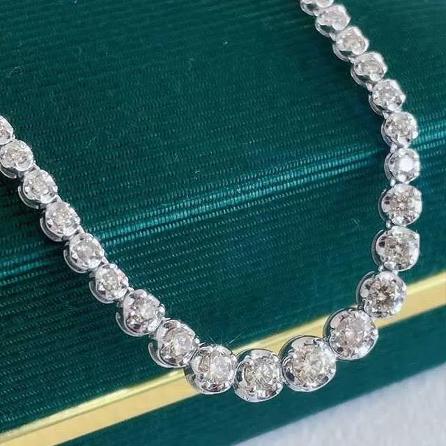 2023 Xinfly oro 18 carati 3 carati diamanti naturali collana girocollo da 16,5 pollici con catena da tennis