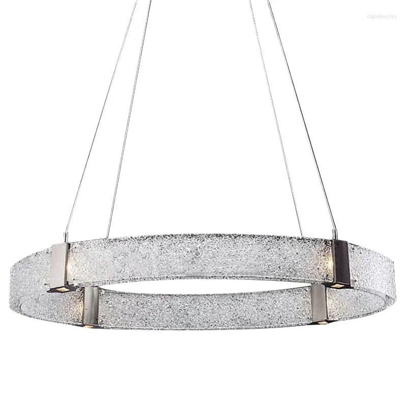 Pendant Lamps Post-modern Luxury Diamond Ring Led Glass Lights Designer Simple Kitchen Fixtures Living Room Restaurant Studio