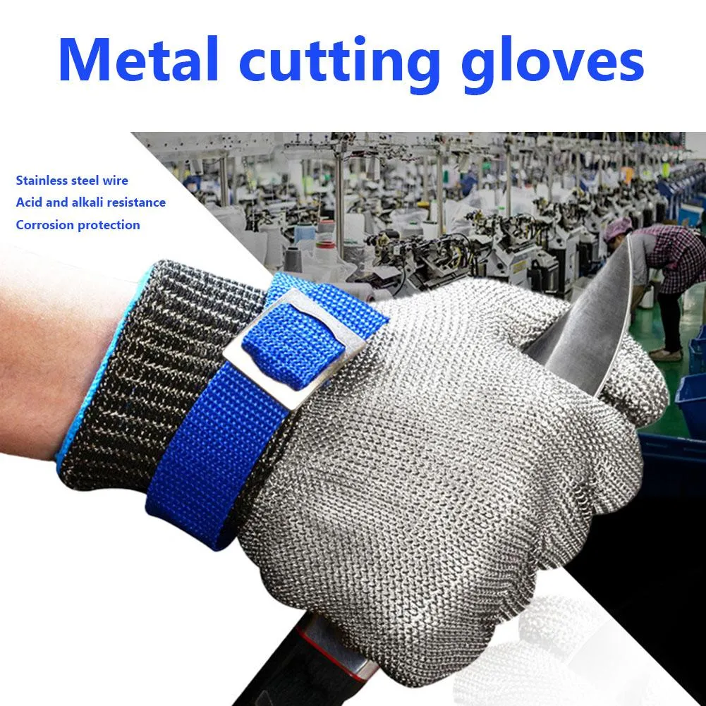 uitrustingen 1pcs Steel Work Gloves Wearresistant Hand Protector Metal Mesh Work Gloves Men Women for Labor Gardening Kitchen Butcher Tools