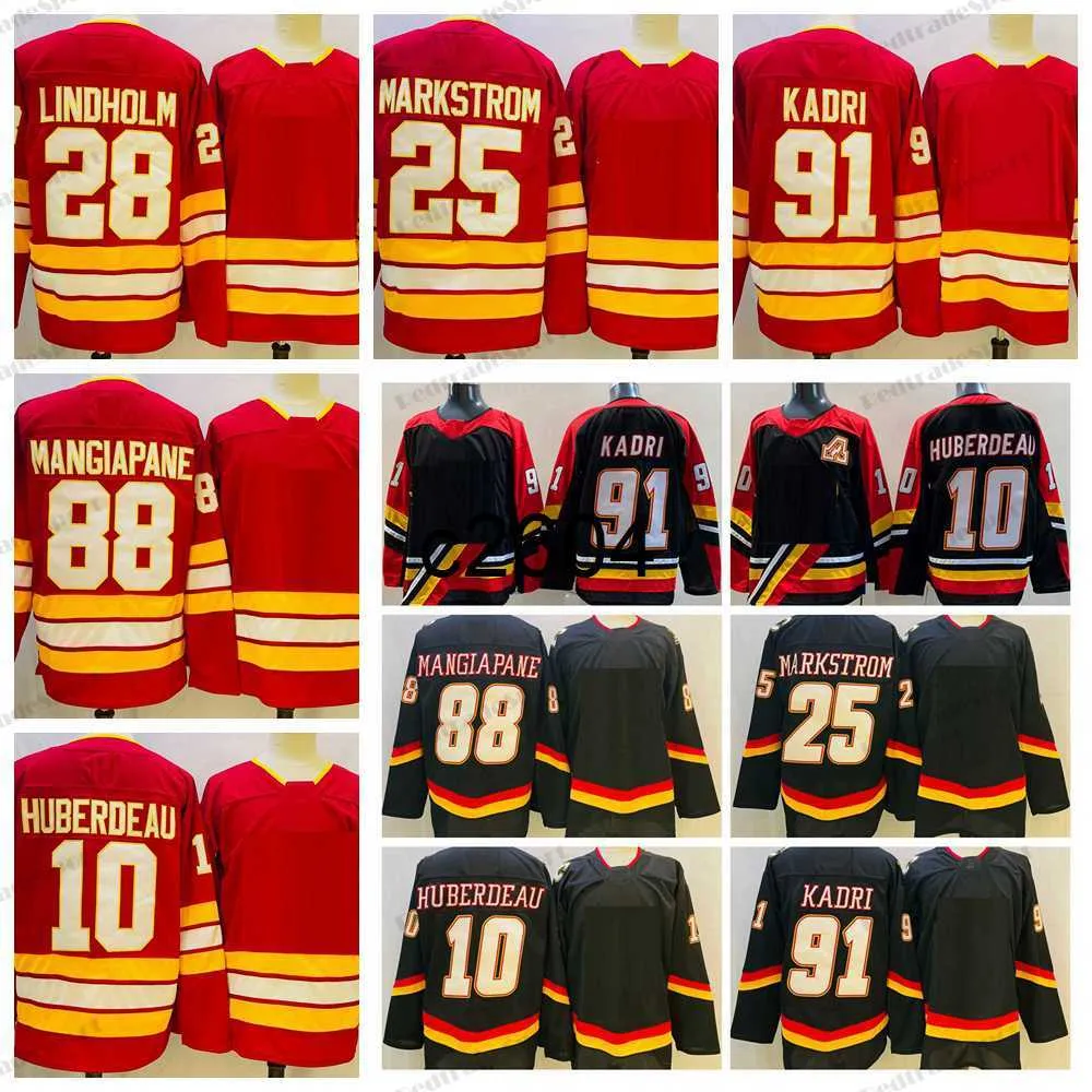 c2604 2023 Reverse Retro 10 Jonathan Huberdeau Hockey Jerseys 20 Mens 91 Nazem Kadri 28 Elias Lindholm 25 Jacob Markstrom 88 Andrew Mangiapane Alternate Red Shirts Bl