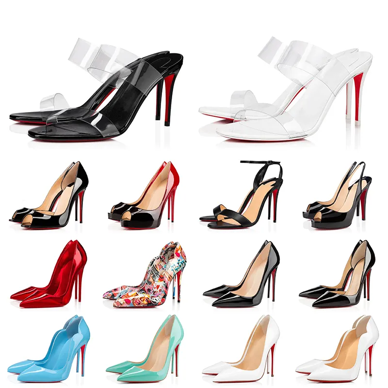 With Box Pumps High Heels Designer Sandals Shoes Red Bottoms So Kate Stiletto Peep-toes Pointy Slingback Bottom Rubber Loafers Luxury Heel