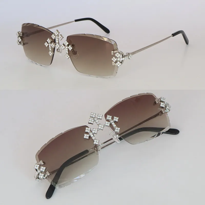 Elegant Silver Sunglasses with Crystal Accents Silver Celestia Crystal-Accent Oval Sunglasses - CHARLES  main image 3