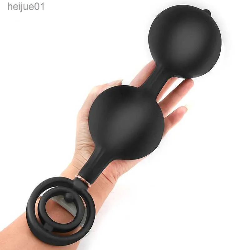 Silicona Anal Plug Inflable Butt Beads Gay Expansible Gran Dildo Pump Masaje Juguetes Sexuales para Mujeres Hombres Silicone Anus Dilator L230518