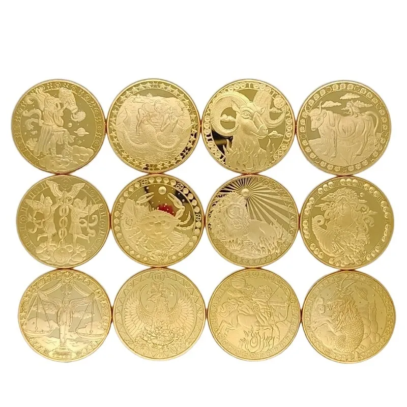12 Constellations Gold Plated Collectible Coins |... From Homesale2020 ...