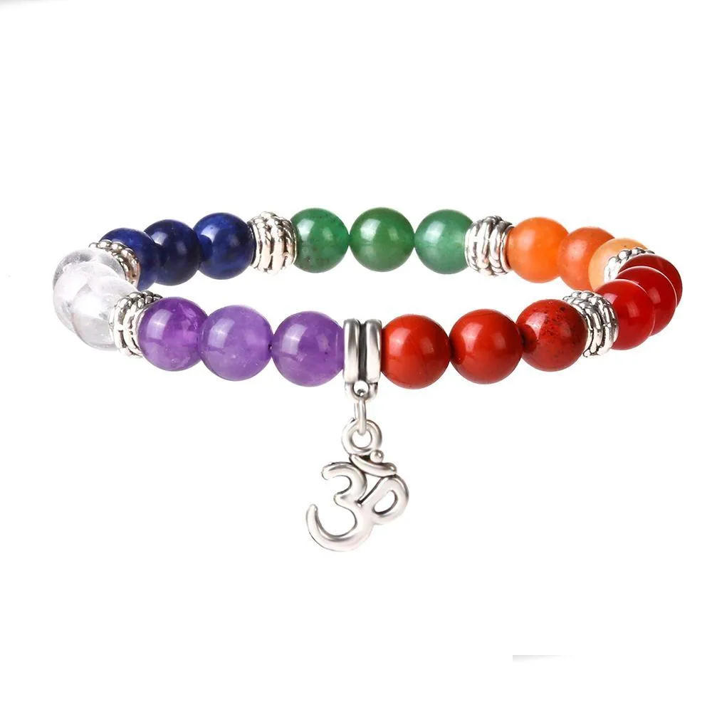 Beaded Yoga 7 Chakkra Tree Of Life Bracelet Natural Stone Beads Strands Bracelets Women Mens Fashion Jewelry Will And Sandy Drop Deli Dhsux