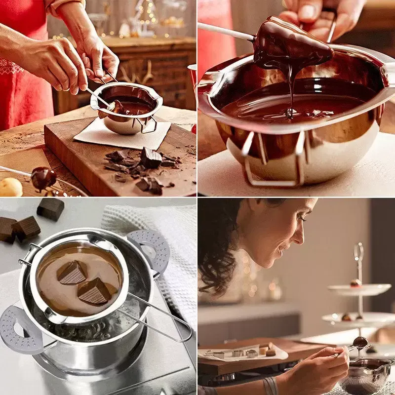 1 Set Double Boiler Pot Stainless Steel Chocolate Pot Chocolate Melting Pot, Other