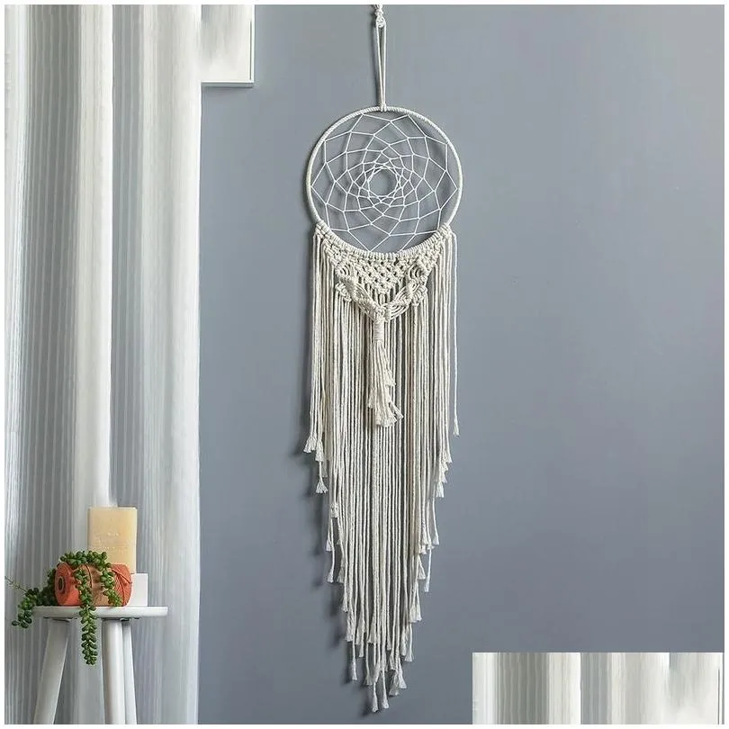 Other Arts And Crafts 25Cm Rame Wall Hanging Tapestry Diy Handmade Woven Home Decor For Bedroom Boho Drop Delivery Garden Dhmzr