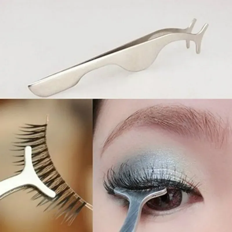 Wholesale New Hot Silver False Eyelash Extension Remover Applicator Nipper Tweezer Clip Makeup Tool