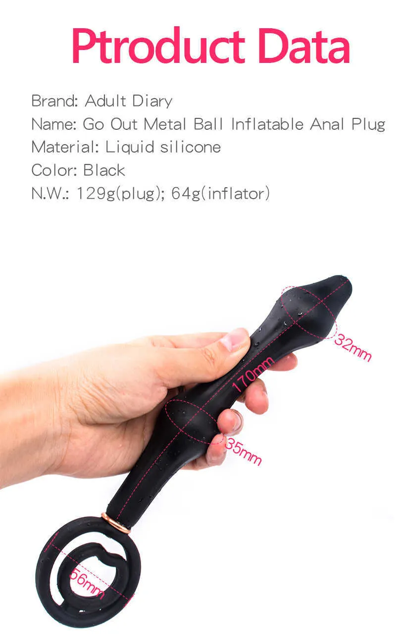 Wholesale Body-Safe Silicone Urethra Balloon Pump with Quick Release Valve  Stretch Anal Sex Toys Inflatable Butt Plug black From China