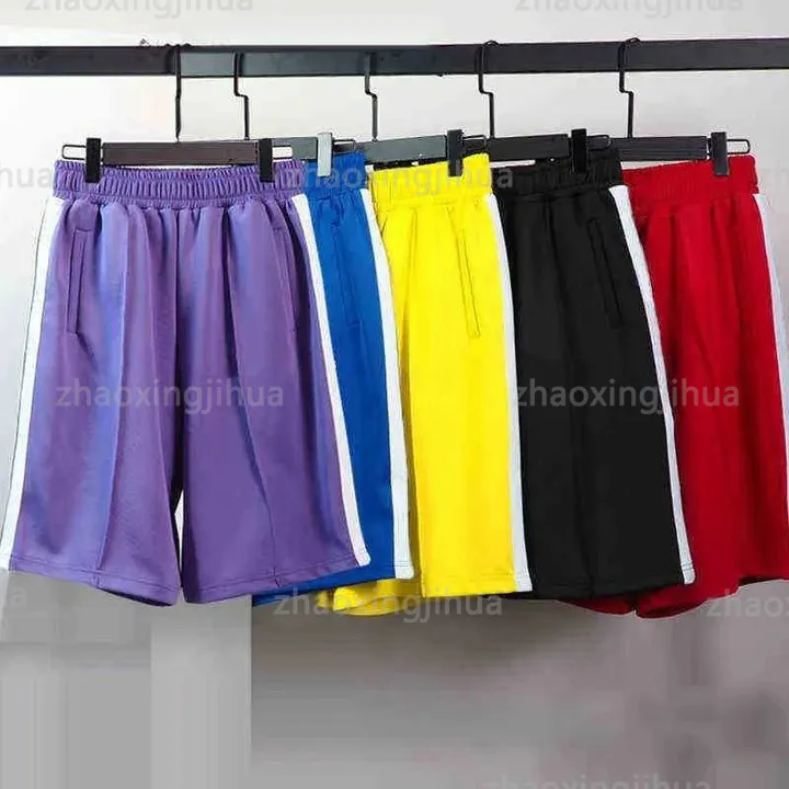 Новые ладони дизайнерские пальмы Palmangel Mens Shorts Мужские женские дизайнерские дизайнерские брюки печать печать полоса лямы повседневная пятиточечная одежда летняя пляжная одежда