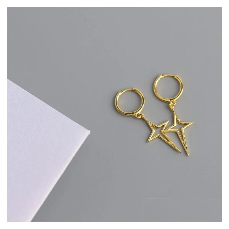 Dangle Chandelier Unisex Hoop Earrings Punk Metal Jewelry Brincos Sier Color Geometric Cross Pendant Exaggerate Design Drop Deliver Dh9Gf