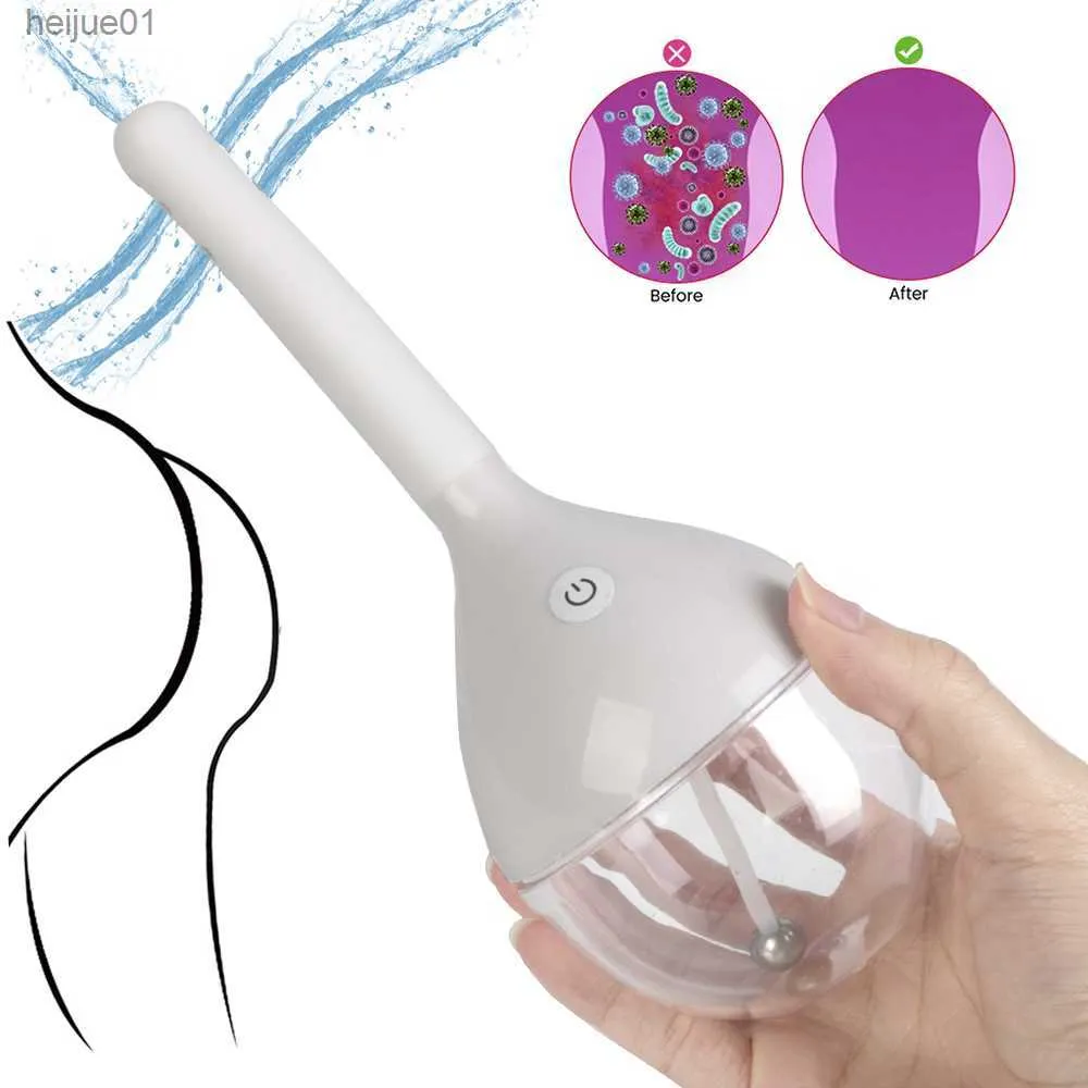 Pompe Électrique Rondelle Anale Pour Femmes Douche Vaginale Hommes Butt Plug Nettoyant Médical Buse Sex Toys Jeux Pour Adultes Enema Douche Érotique L230518