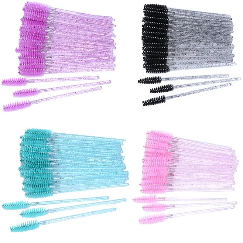 Brushes 50pcs Disposable Micro Brushes Fake Eyelash Spoolie Brush Bulk Curler Eyelash Applicator Spoolers Comb Lashes Makeup Tools