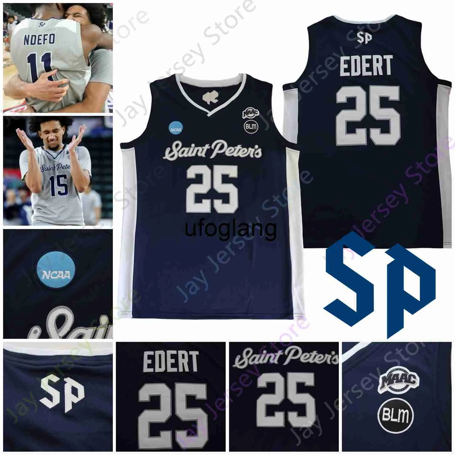 coe1 Maillot de basket-ball Peters Peacocks de St. Peter's NCAA College Daryl Banks III KC Ndefo Doug Edert Matthew Lee Fousseyni Drame Murray Dasher Rupert